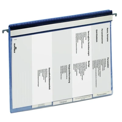 Afbeelding van Personeelsmap Durable 5 vakken + hangrail blauw