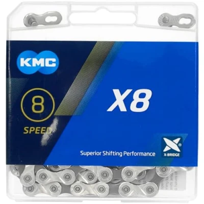 Afbeelding van KMC X8 93 ketting, 114 schakels, zilver/grijs