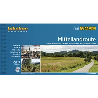 Afbeelding van Mittellandroute: Von Aachen nach Zittau Einmal quer durch Deutschland, 1:75.000, 1.044 km, wtterfest/reißfest, GPS Tracks Download, LiveUpdate