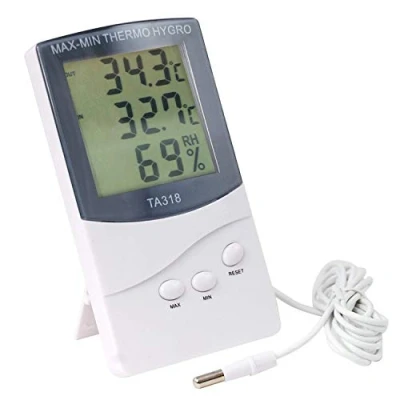 Afbeelding van Digitale thermometer voor binnen en buiten met 2 alarmsensoren tijd temperatuur omdat DIGIFLEX