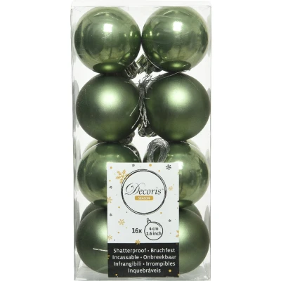 Afbeelding van Kerstbal plc d4cm gl mt mosgrn 16st KSD