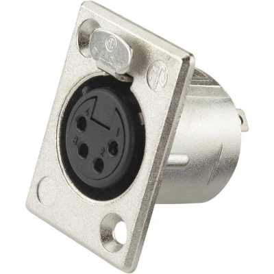 Afbeelding van Neutrik NC4FP1 XLR connector Flensbus, contacten recht Aantal polen: 4 Zilver 1 stuk(s)