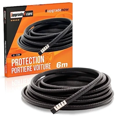 Afbeelding van Upgrade4cars Autodeur Randbeschermer Zwart 6 Meter Universele U vormige bescherming van rubber &amp; metaal Auto garage muur