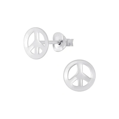 Afbeelding van JoyS Zilveren peace oorbellen 7 mm egaal
