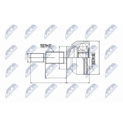 Afbeelding van Homokineet reparatie set, aandrijfas NTY NPZ RE 036