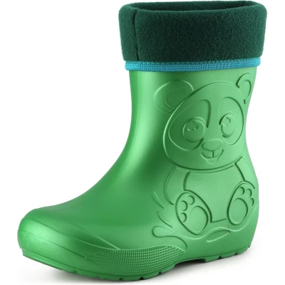 Afbeelding van Ladeheid Kinder Regenlaarzen Thermo Rubberlaarzen Vederlicht EVA LA CA PandaWinter Smaragdgroen 32/33