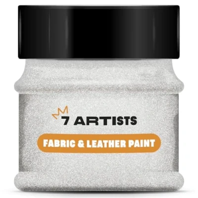 Afbeelding van 7 Artists Textielverf Zilveren Glitters 50 ml Textile Paint Leer Schilderen Leerverf Permanente Schoenschilderen Schoenverf Fabric