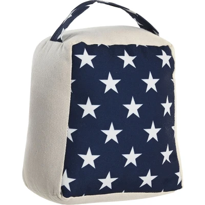Afbeelding van Items Deurstopper Stars 1 kilo gewicht met oppak lus blauw/wit 16 x 18 cm Deurstoppers