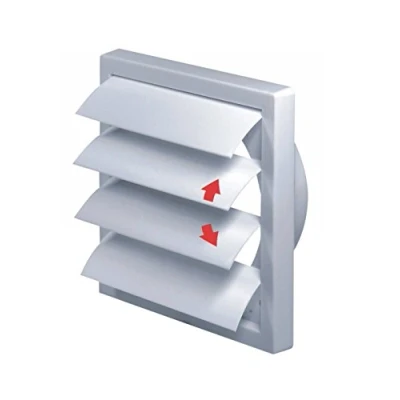 Afbeelding van Ventilatierooster met beweegbare lamellen jaloezie afsluitrooster terugslagklep afsluitklep wit Ø 150 mm T79