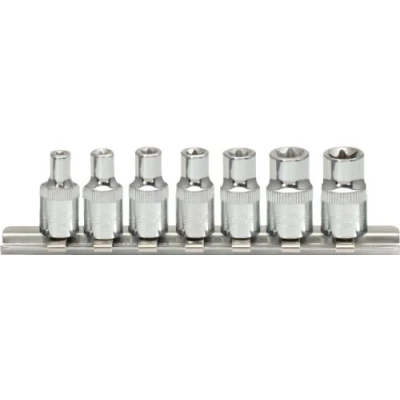 Afbeelding van KS Tools 918.4355 1/4&quot; CHROMEplus Dopsleutelset Torx E, 7 dlg