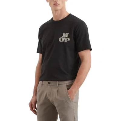 Afbeelding van Marc O&#039;Polo Short Sleeve CREW NECK Artwork ON Chest Tshirt print, Heren, Maat: Large, Black