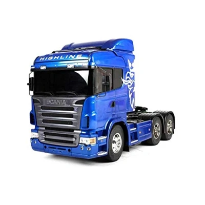 Afbeelding van TAMIYA 56327 1:14 RC Scania R620 6x4 Highl.blauw gespoten Montage kit, truck, afstandsbediening, vrachtwagen, constructie speelgoed, modelbouw, knutselen, onbeschilderd