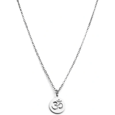 Afbeelding van Zentana Ohm Ketting RVS Mantra Munt Zilverkleurig