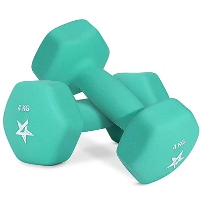 Afbeelding van Yes4All WCZV Hex Neopreen Gewichten Halters Set Paar (1 kg tot 7 kg) Halterset, Handgewichten voor Vrouwen Mannen, Home Gym Workout, 4 x 2, Teal