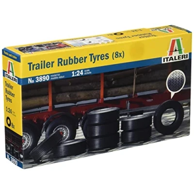 Afbeelding van 1:24 Italeri 3890 Trailer Rubber Tyres (8 pieces) Accessoires set