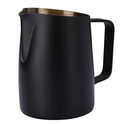 Afbeelding van Espresso melkopschuimer, melkkannetje, roestvrij staal, voor koffie latte kunst, 420 ml, zwart