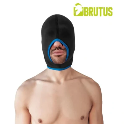 Afbeelding van Brutus Neoprene Blind Face Fucker Hood Zonder Oogopeningen Zwart/Blauw