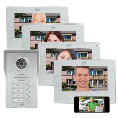 Afbeelding van ELRO DV4000IP4 Wifi IP Video Deur Intercom 4 appartementen 1080P Full HD Camera met nachtzicht