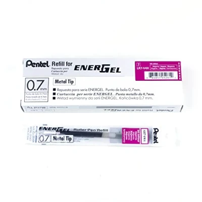 Afbeelding van Pentel LR7 V4X Navulvulling voor EnerGel pennen 0,7 bal = 0,35 mm lijndikte, 12 stuks, magenta