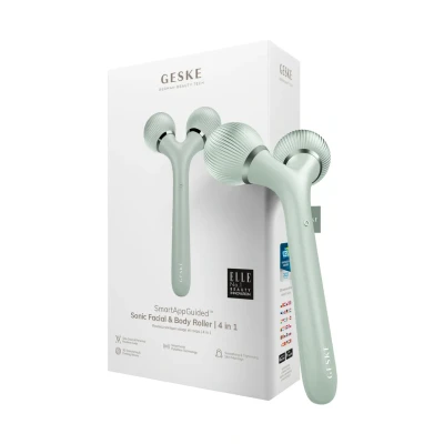 Afbeelding van GESKE SmartAppGuided™ Sonic Facial &amp; Body Roller 4 in 1 Dermaroller Apparaat voor gezicht en lichaam Dermarol Professionele gezichtsroller Verstevigt definieert