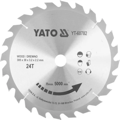 Afbeelding van YATO Cirkelzaagblad Ø305 mm 24T binnendiameter 30