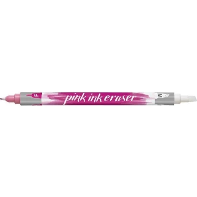 Afbeelding van Inktwisser roze met schrijfpunt F en wisser M