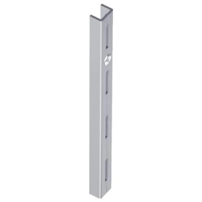 Afbeelding van Element System 10000 00005 Wandrail, enkele rij, stabiele ophangrails voor flexibele montage van planksystemen, wandplanken, staal, wit aluminium, 50 cm, 2 stuks