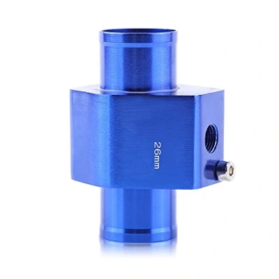 Afbeelding van Qiilu meter watertemperatuur, 26mm Sensor Temperatuur Auto, Universele Auto Metalen Watertemperatuur Pakking Slang Pijp Adapter (blauw)