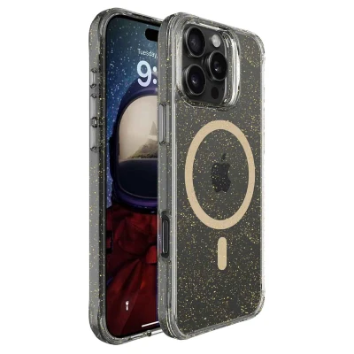 Afbeelding van Apple iPhone 16 Pro Max Glitter Hoesje Kunststof imoshion Hardcase/Backcover Goud Telefoonhoesje