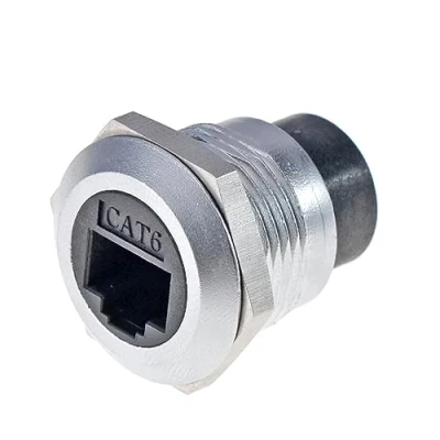 Afbeelding van HangTon 5pack RJ45 Koppelingspaneel Socket Waterdichte Connector Schot Feed Through, Cat6 Ethernet netwerk, Circulaire Inline Kabel Vrouwelijke naar Uitbreiding