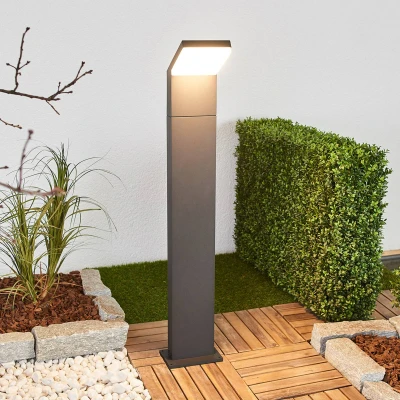 Afbeelding van Arcchio LED buitenlamp 1licht aluminium, polycarbonaat H: 100 cm donkergrijs, wit Inclusief lichtbron
