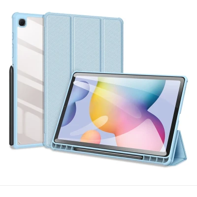 Afbeelding van Samsung Galaxy Tab S6 Lite Hoes: Dux Ducis Toby Bookcase Shockproof/Valbescherming Blauw Kunststof Tablet Hoezen