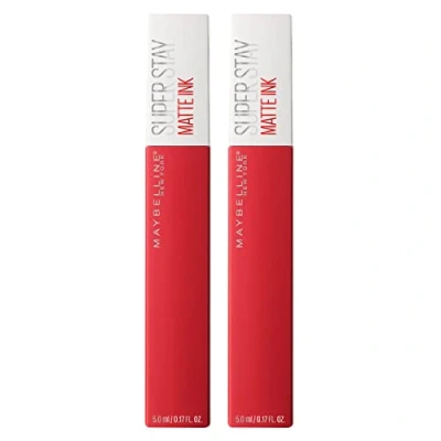 Afbeelding van Maybelline New York SuperStay Matte Ink Lippenstift Ondoorzichtig en Uniform Resultaat Lange Duur 16h Kleur 20 Pioner 2 Lippenstiften met Puntige Applicator