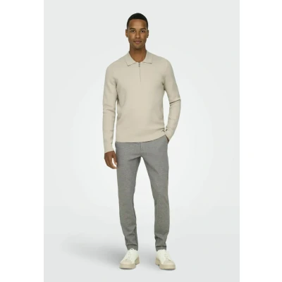 Afbeelding van ONSCOOPER REG LS 12 Half Zip Polo, Zilvervoering., L