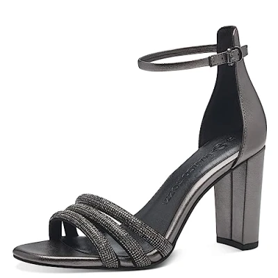 Afbeelding van MARCO TOZZI dames 2 28300 41 Sandal Heel, Pewter Comb, 36 EU