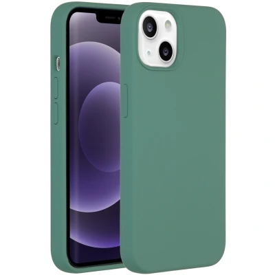 Afbeelding van Apple iPhone 13 MagSafe Hoesje Siliconen en TPU (zacht) Accezz Softcase/Backcover Donkergroen Telefoonhoesje