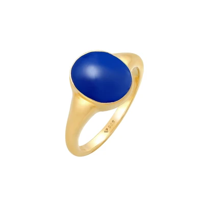 Afbeelding van Elli Highlight Basic Ring, Dames, Maat: 54, Dunkelblau