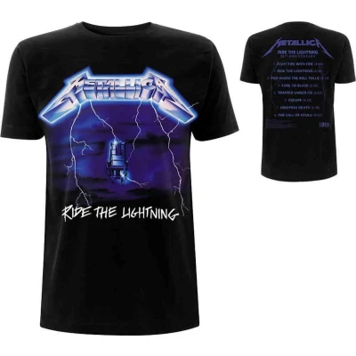 Afbeelding van Henry Tiger Metallica RIDE THE Lightening Tracks Tshirt print, Heren, Maat: XXL, Black