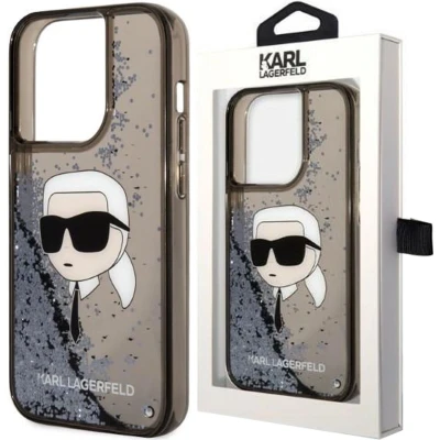 Afbeelding van Karl Lagerfeld KLHCP14LLNKHCK iPhone 14 Pro 6.1 zwart/zwart hardcase Glitter Head