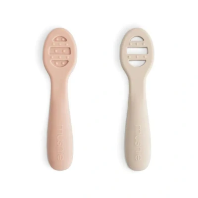 Afbeelding van Mushie sensorische babylepel blush shifting sands 2st