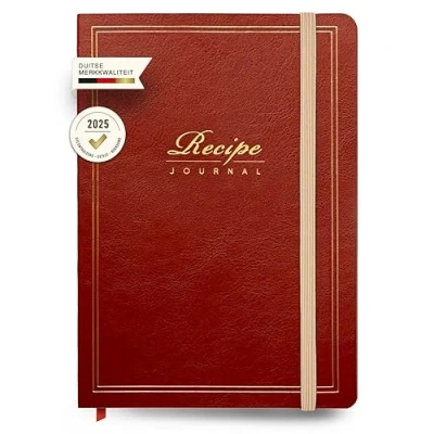 Afbeelding van NORTHERN NOTES® Receptenboek om zelf te schrijven Hoogwaardig DIY Recept Boek &amp; Kookboek voor uw eigen recepten als cadeau. Handig in A5. Met register en extra&#039;s.