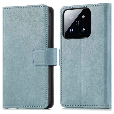Afbeelding van Xiaomi 14T Hoesje Kunstleder imoshion Bookcase Lichtblauw Telefoonhoesje
