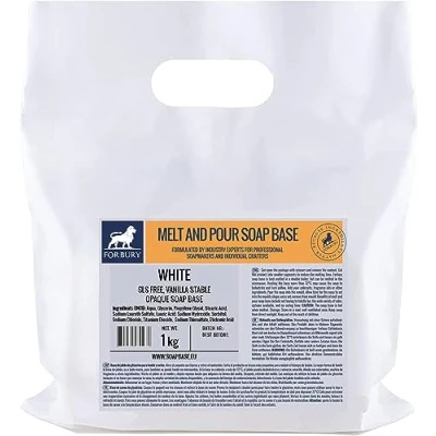 Afbeelding van Forbury 1 kg Gietzeep op basis van glycerine wit. Witte, ondoorzichtige zeepbasis smelten en gieten