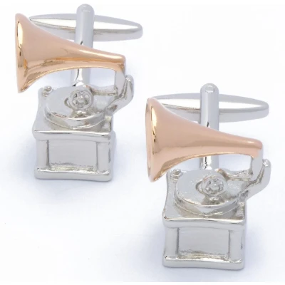 Afbeelding van Manchetknopen Grammofoon Rose Goud en Zilver