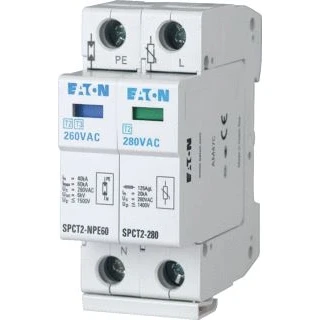 Afbeelding van Eaton overspanningsafleider spct2 335 1 npe 1p n 335vac 20ka plug in systeem beveiligings te vervangen 167621