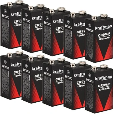 Afbeelding van kraftmax 10 x 9 V blok lithium high performance longlife batterijen voor rookmelders/brandmelders jaar batterijlevensduur
