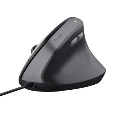 Afbeelding van Trust Yuno Ergonomische Muis, Preventie Tegen Muisarm/RSI klachten, Verticale Muis Rechtshandig, 800 2400 DPI, 60% Gerecycled Plastic, USB Mouse voor PC, Computer, Laptop, Mac Zwart