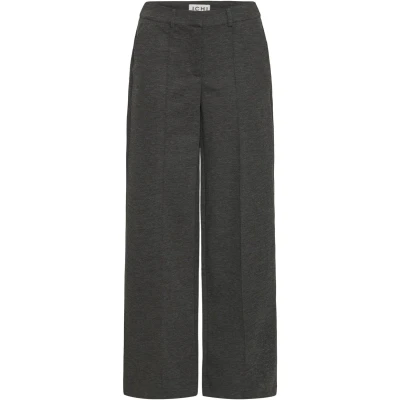 Afbeelding van Ichi Broek Ihkate Sus Office Long Wide Pa 20125017 200319 Dark Grey Melange Dames Maat XS