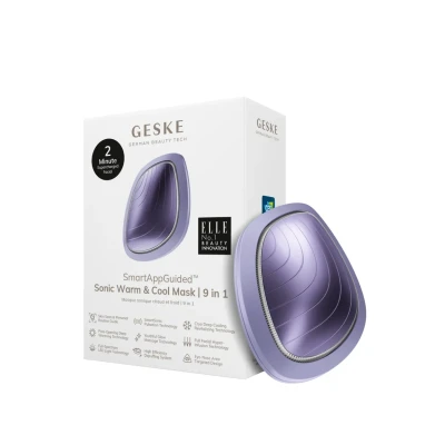 Afbeelding van GESKE SmartAppGuided™ Sonic Warm &amp; Cool Mask 9 in 1 Beauty LED gezichtsmasker Volledig spectrum en roodlichttherapie Warmte Koeling Verhoogde inname van gezichtsverzorging