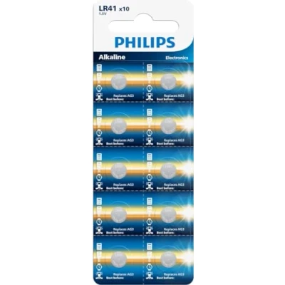Afbeelding van Philips AG3 LR736, LR41, G3, 192, GP92A, 392, SR41W alkaline knoopcel batterij 10 stuks